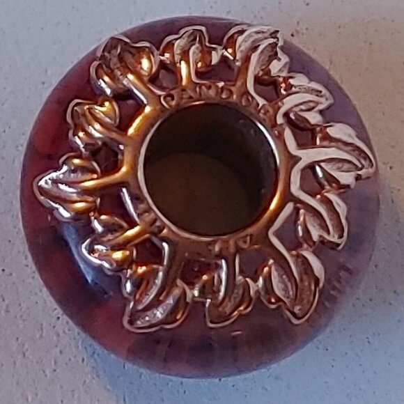 PANDORA Leaves PANDORA Rose Gold Charm with Pink Murano Glass CHARM BRAC… - Picture 3 of 3